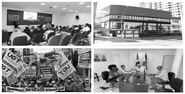 Mosaico de fotos que representem a instituição FECOMSE